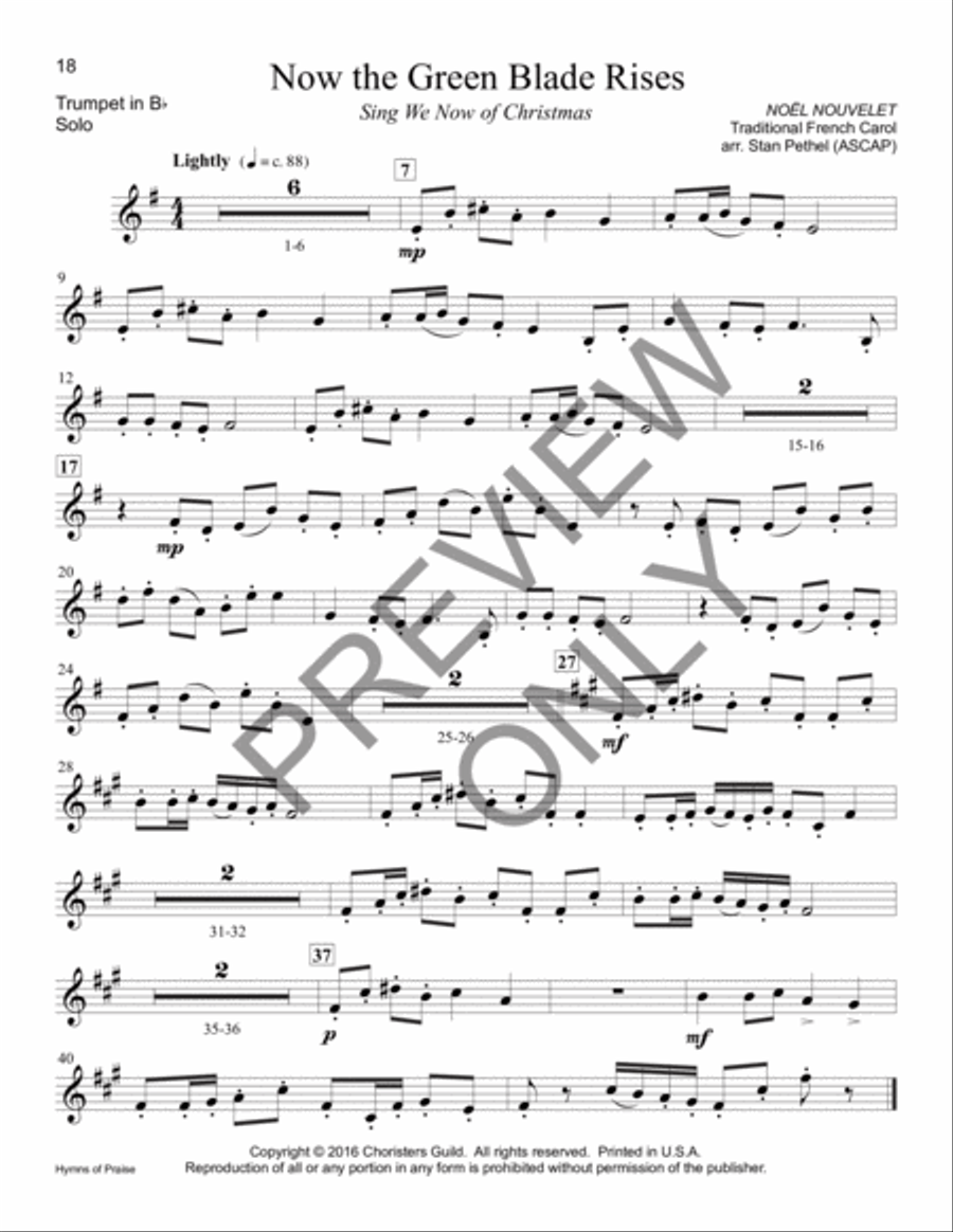 Hymns of Praise - Bb Trumpet(s) B-Flat Trumpet scores gallery preview page 2