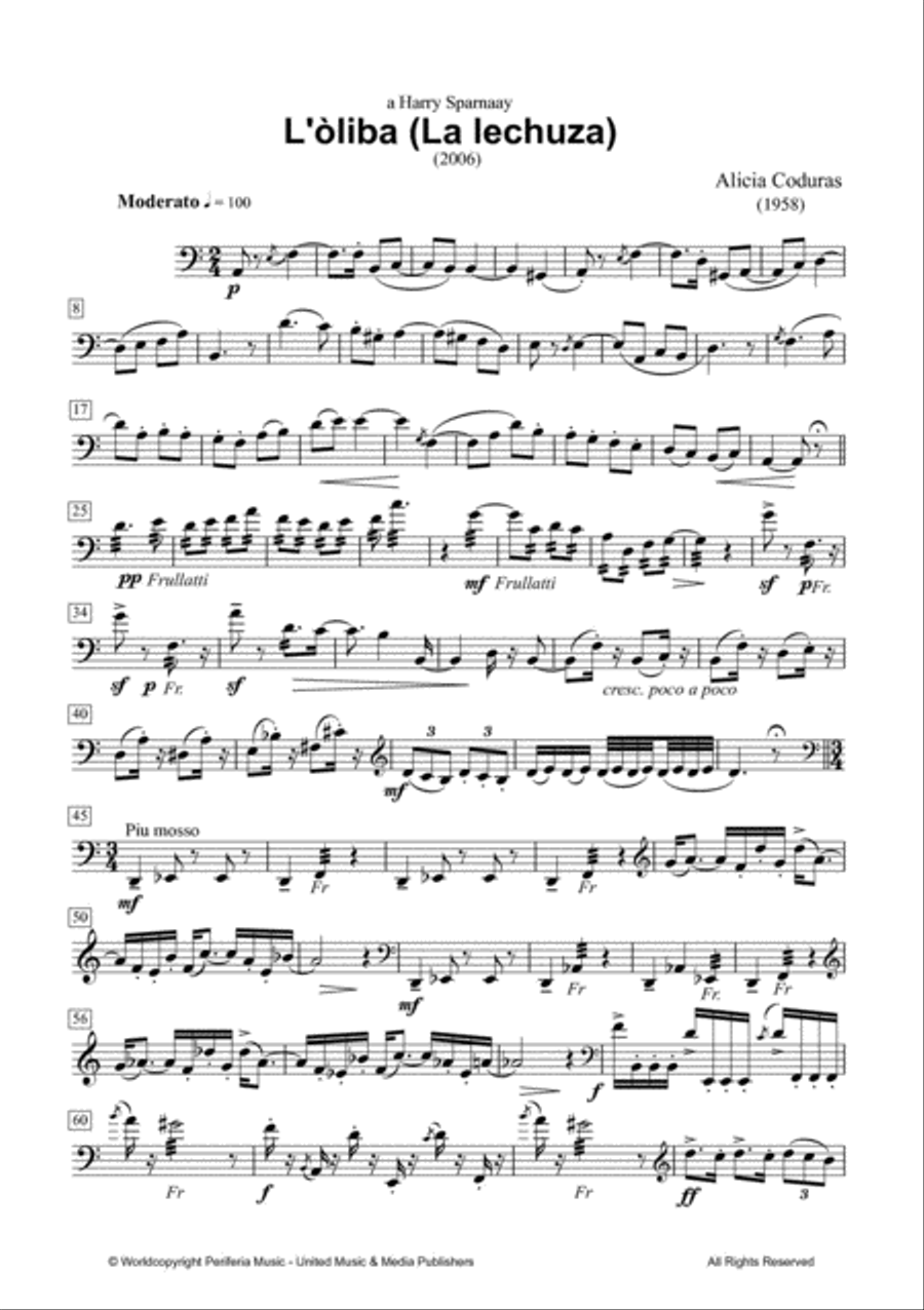 L'òliba (La lechuza) for Bass Clarinet Solo Bass Clarinet scores gallery preview page 2