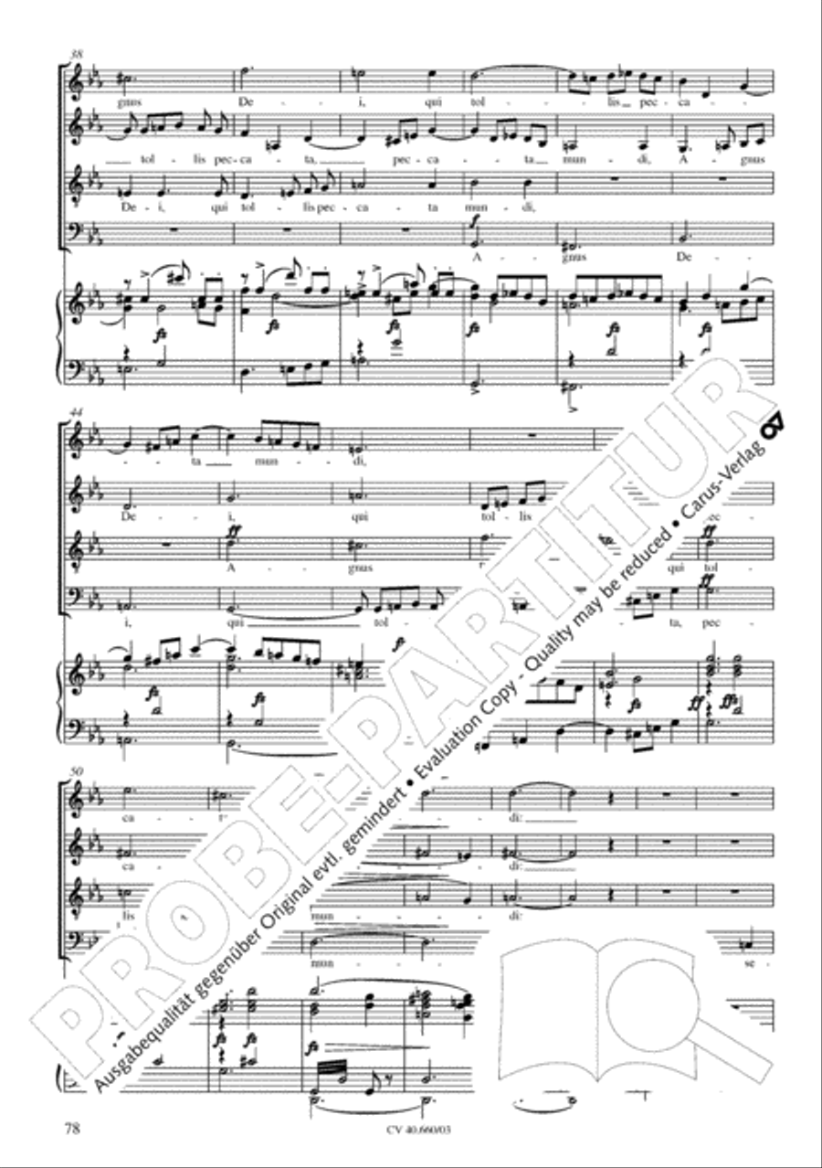 Mass in E flat major (Messe in Es) SATTB scores gallery preview page 79