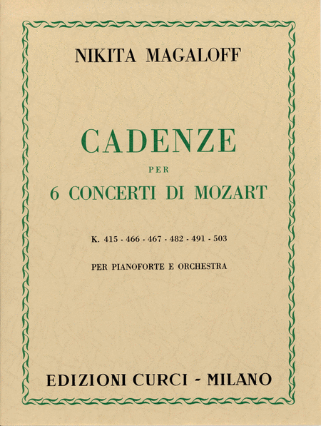 Cadenze per 6 Concerti di Mozart