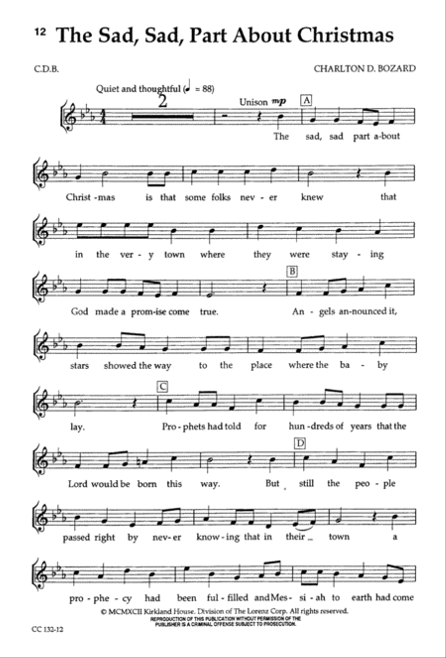 If I'd Been Around When Jesus Was Born - Singer's Ed Unison Choir scores gallery preview page 14
