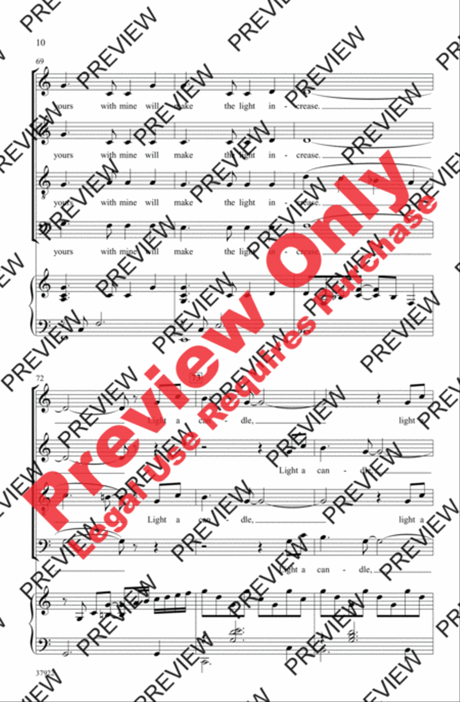 Light a Candle Light a Candle 4-Part scores gallery preview page 10