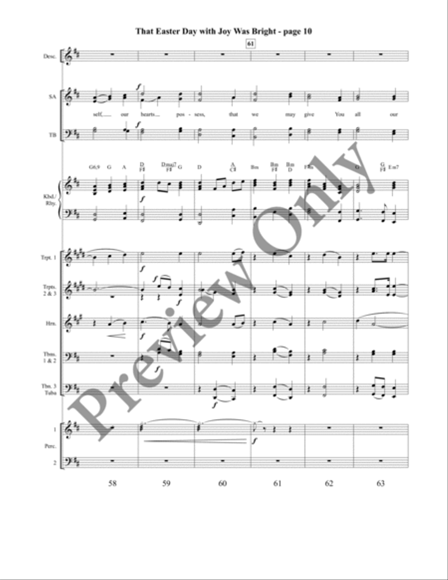 That Easter Day with Joy Was Bright (Orchestration) 4-Part scores gallery preview page 11