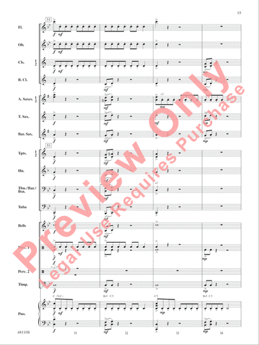 Escape from Thunder Mountain Concert Band scores gallery preview page 16