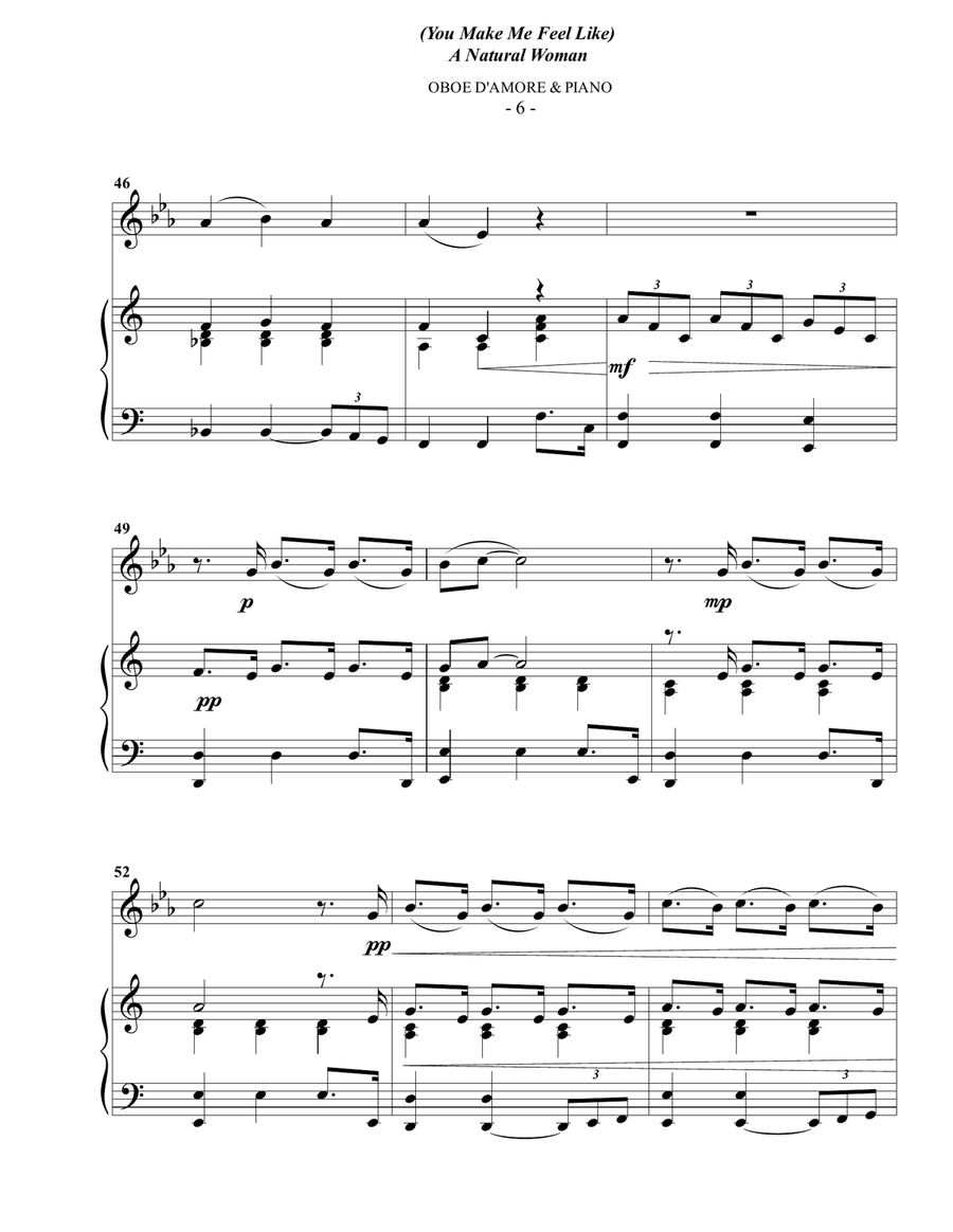 (You Make Me Feel Like) A Natural Woman Oboe scores gallery preview page 6