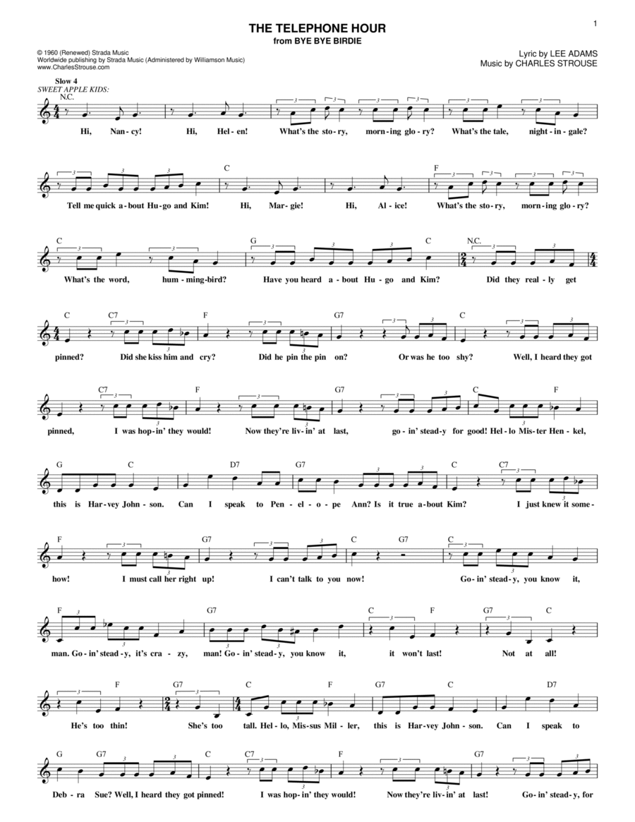 The Telephone Hour Piano scores gallery preview page 1