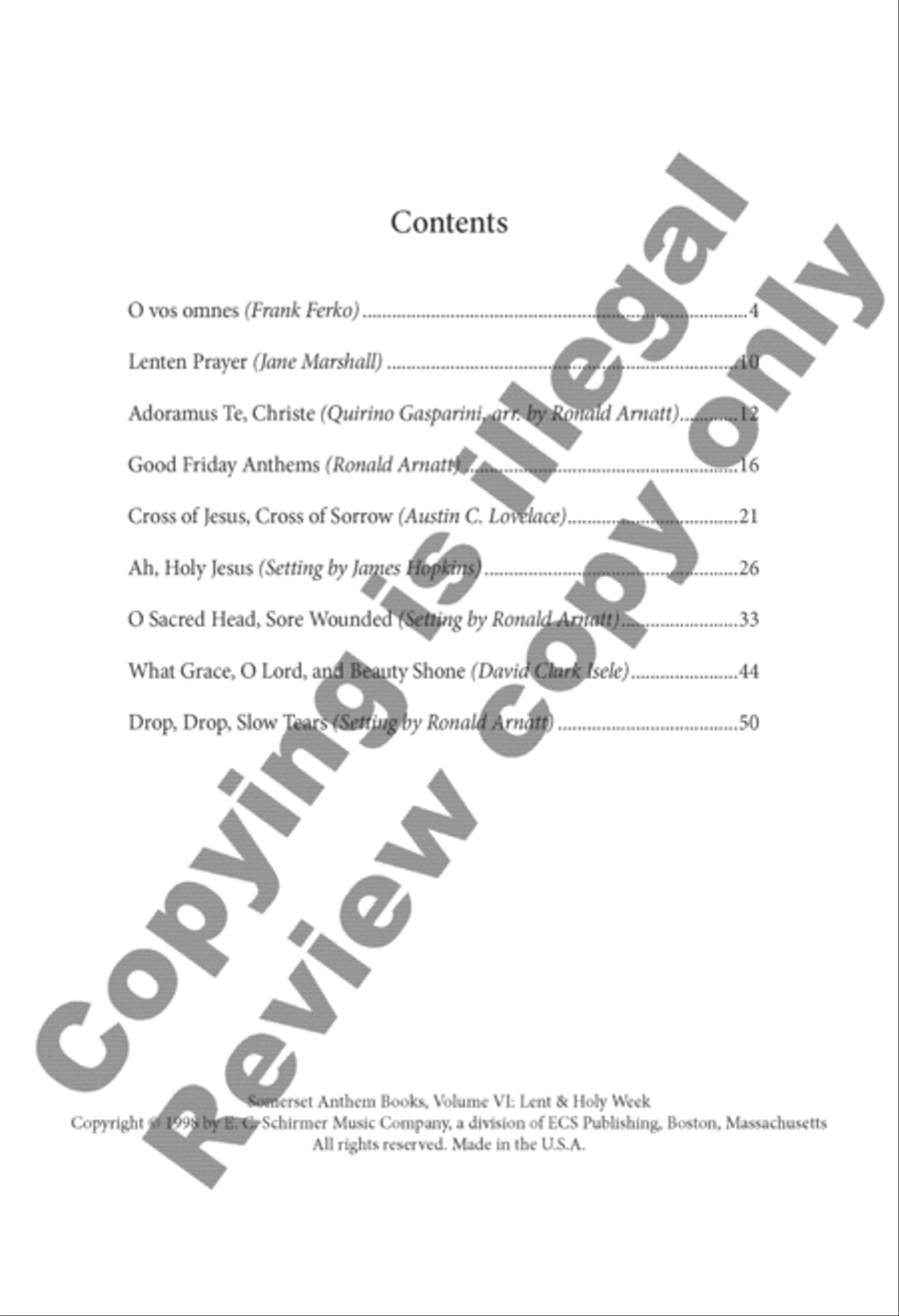 Somerset Anthem Books, Volume VI (Lent & Holy Week) 3-Part scores gallery preview page 15
