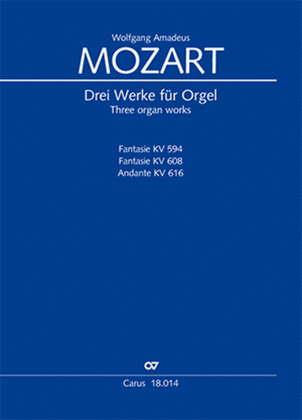 Book cover for W. A. Mozart: Three organ works