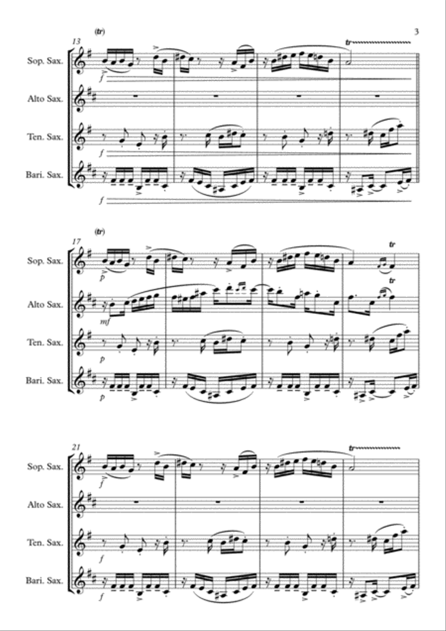 Gaúcho - O CORTA-JACA DE CÁ E LÁ Woodwind Quartet scores gallery preview page 3