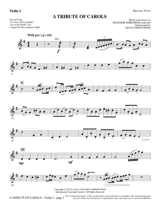 A Tribute of Carols - Violin 2