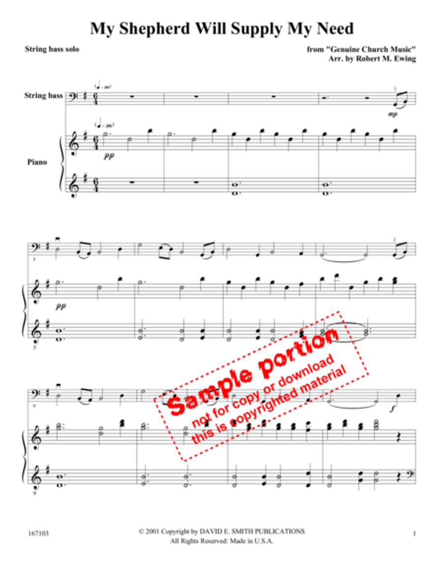 My Shepherd Shall Supply My Shepherd Shall Supply Double Bass scores gallery preview page 2