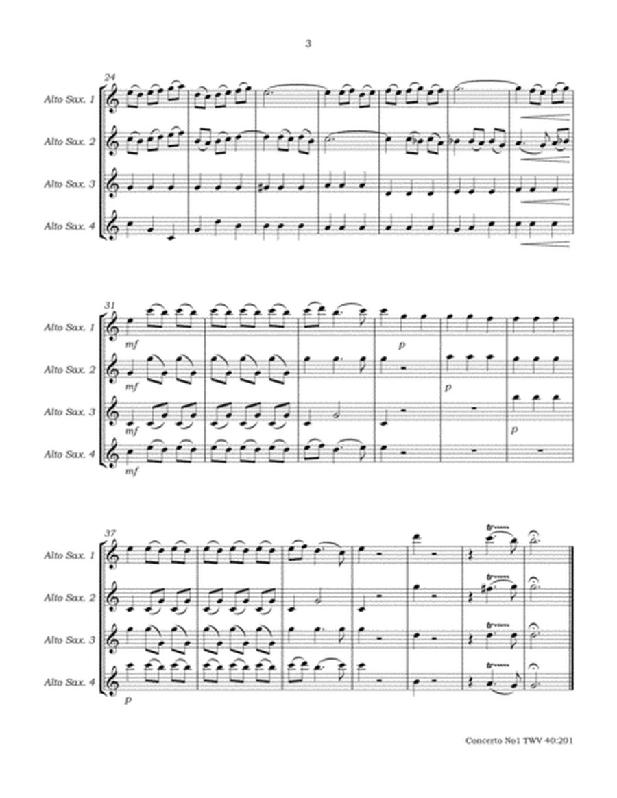 Concerto No1 TWV 40:201 for Saxophone Quartet image number null