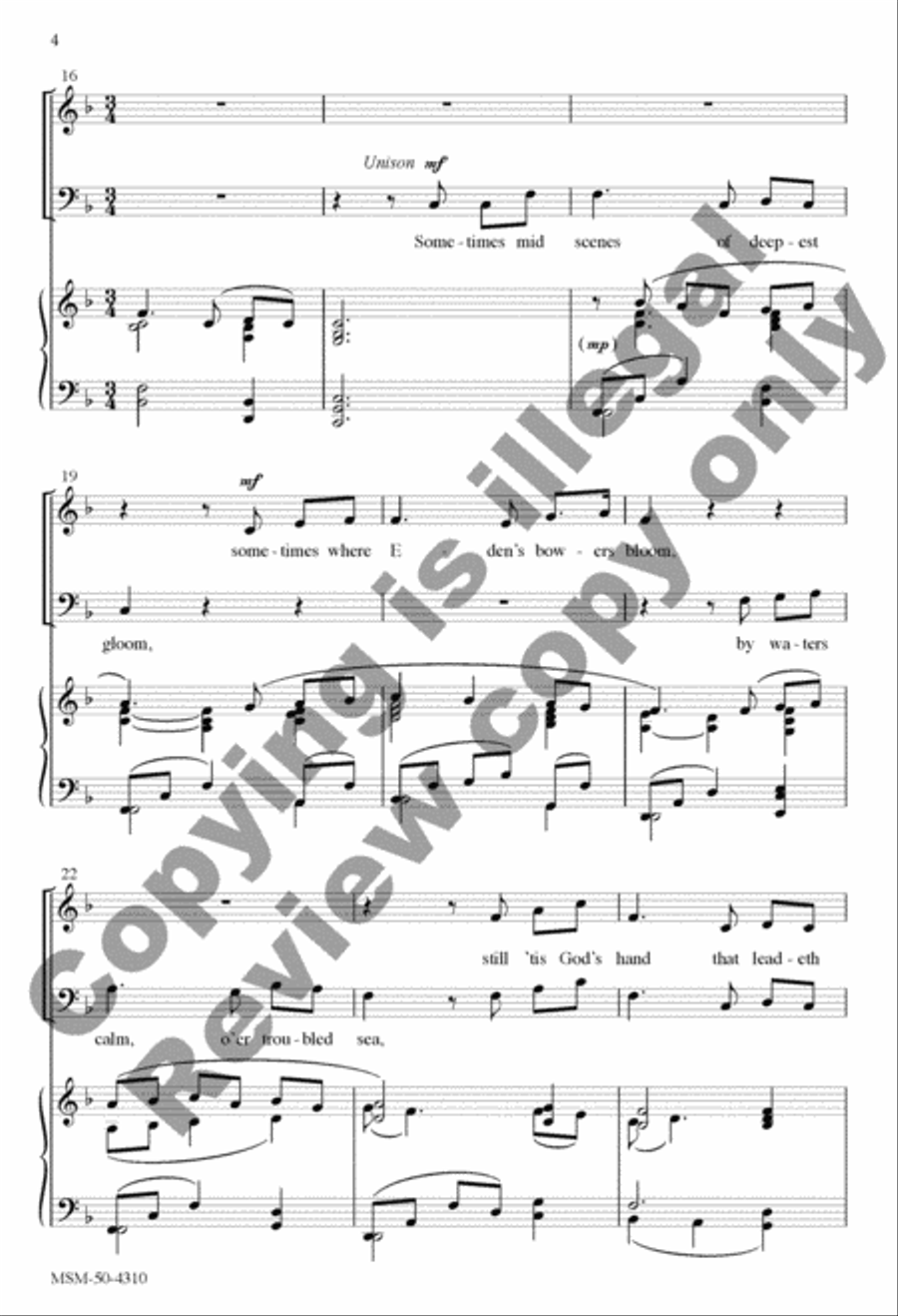 He Leadeth Me 4-Part scores gallery preview page 14