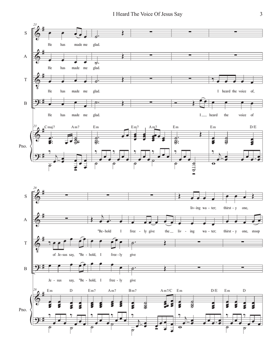 I Heard The Voice Of Jesus Say (SATB) 4-Part scores gallery preview page 3