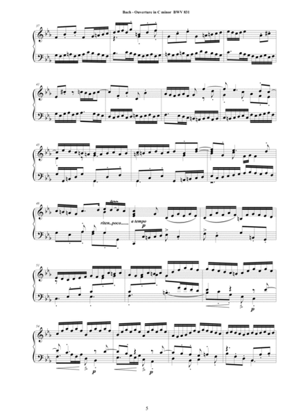 Bach - Ouverture in C minor BWV 831 (original version) for Piano image number null