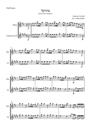 Spring (from Four Seasons of Antonio Vivaldi) for Oboe & Bassoon Duo