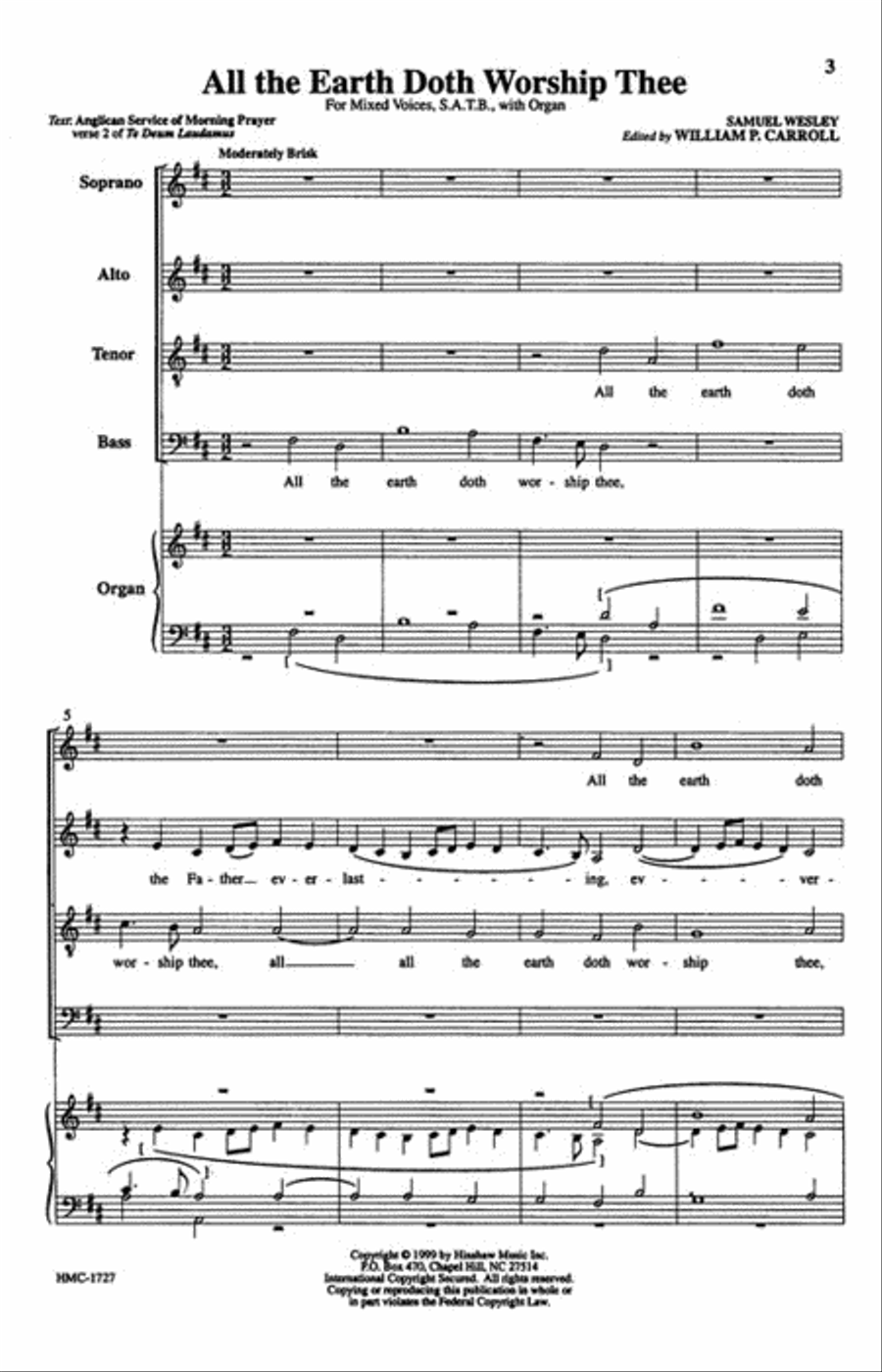 All the Earth Doth Worship Thee 4-Part scores gallery preview page 2