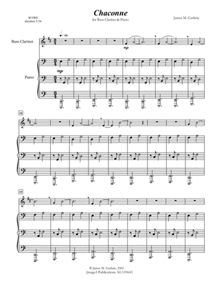 Guthrie: Chaconne for Bass Clarinet & Piano