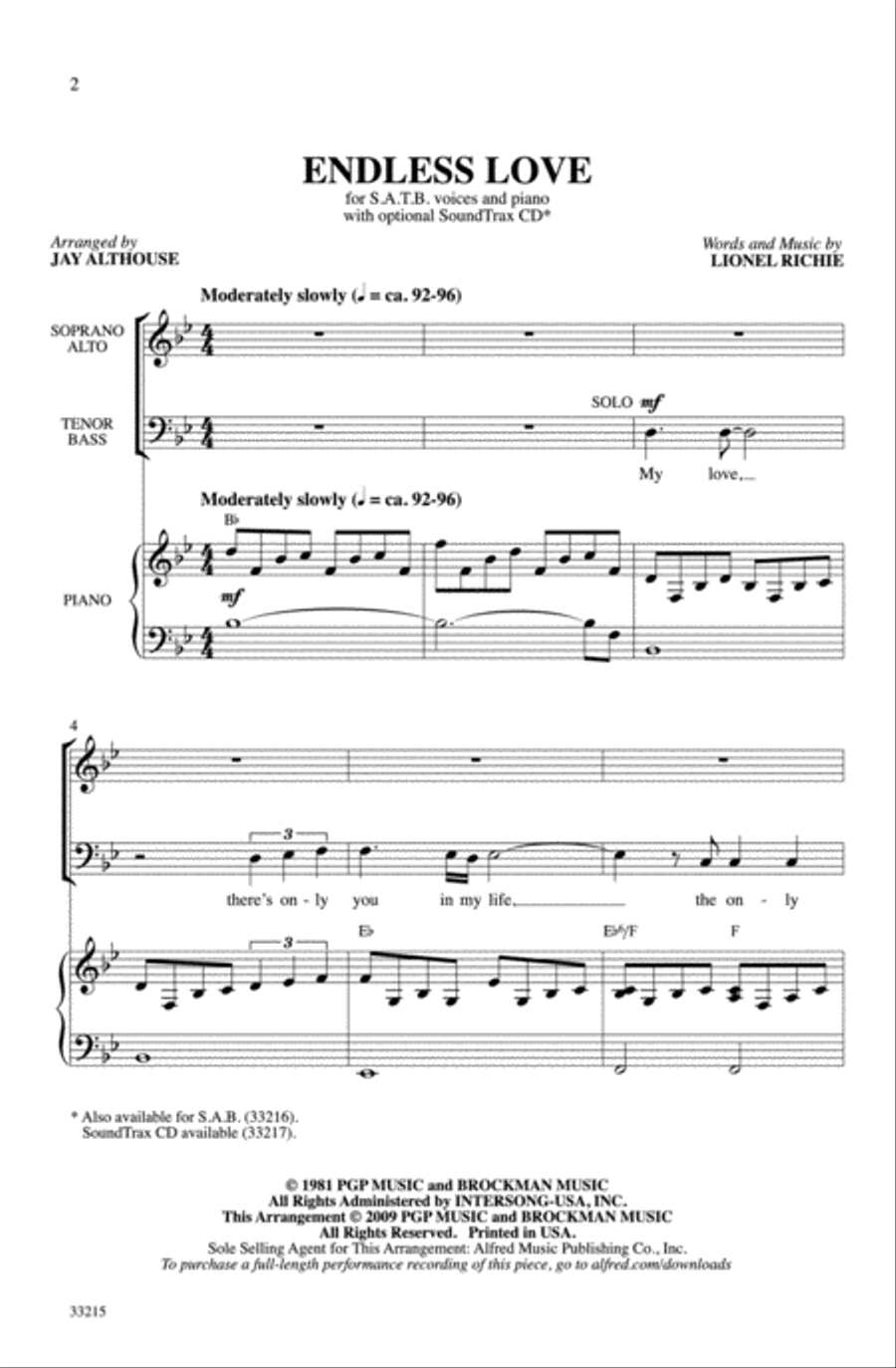 Endless Love 4-Part scores gallery preview page 2