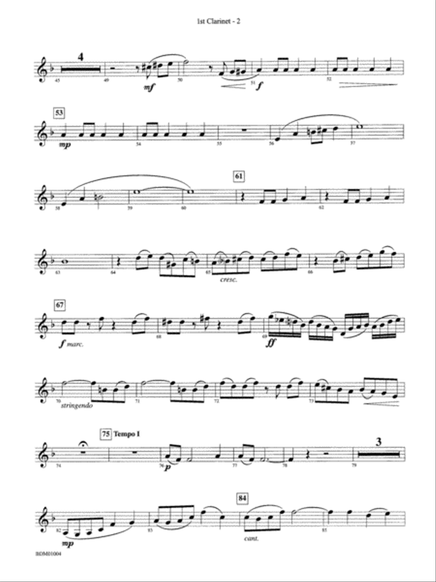 A Jefferson Portrait: 1st B-flat Clarinet Concert Band scores gallery preview page 2