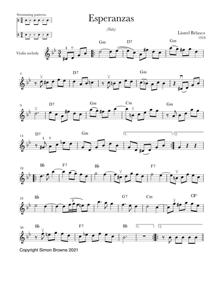 Esperanzas (vals) for violin and guitar image number null