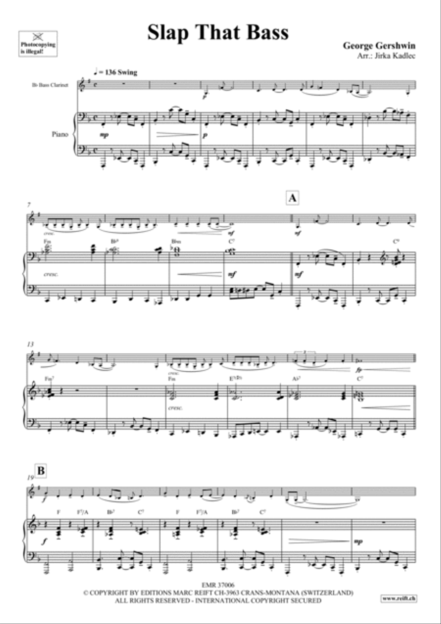 Slap That Bass Bass Clarinet scores gallery preview page 4