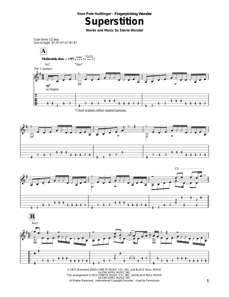 Superstition Electric Guitar scores gallery preview page 1