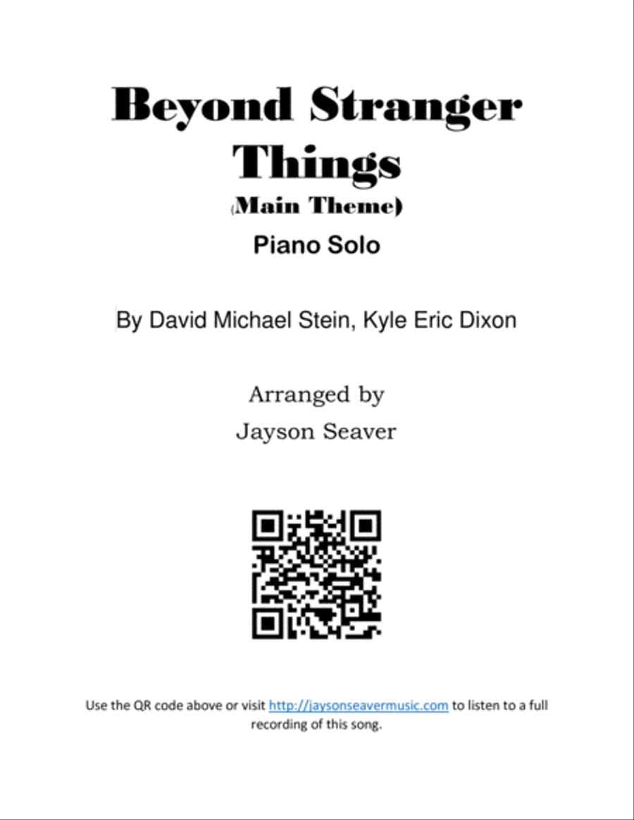 Beyond Stranger Things (main Theme) Piano Solo scores gallery preview page 1