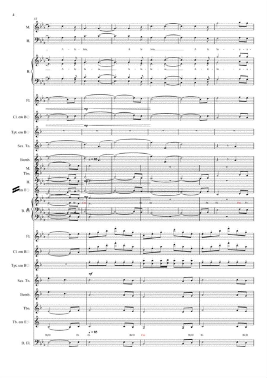 Hallelujah - Score Only Hallelujah - Score Only Marching Band scores gallery preview page 4