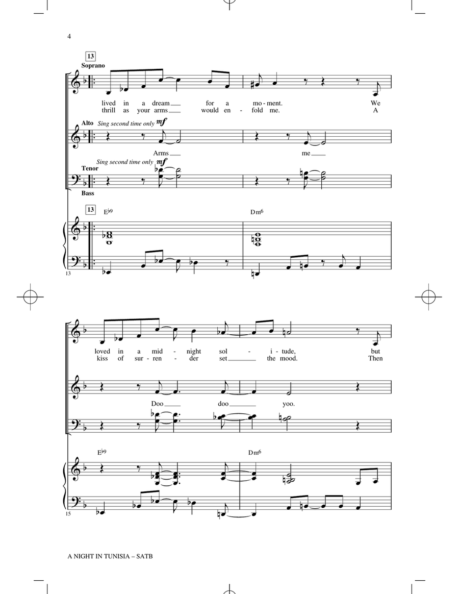 A Night In Tunisia (arr. Paris Rutherford) 4-Part scores gallery preview page 2