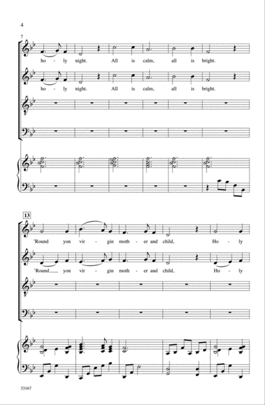 Silent Night Silent Night 4-Part scores gallery preview page 3