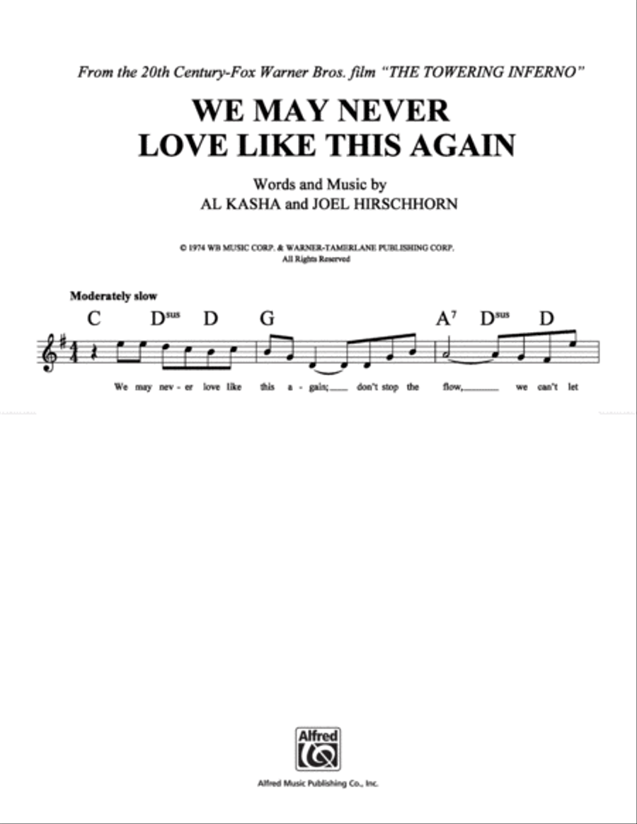 We May Never Love Like This Again School and Community scores gallery preview page 1