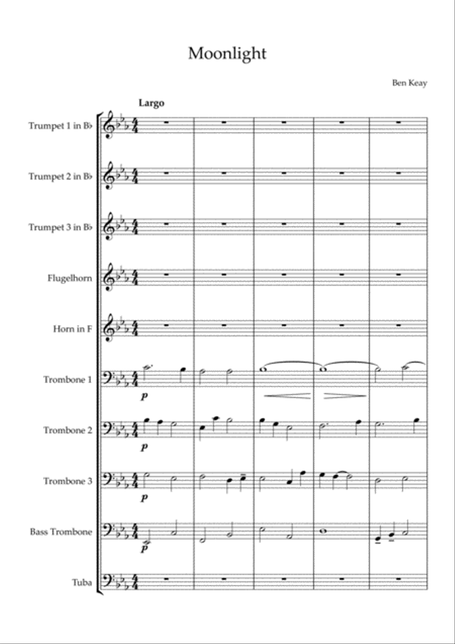 Moonlight - Brass 10 Piece Brass Ensemble scores gallery preview page 2
