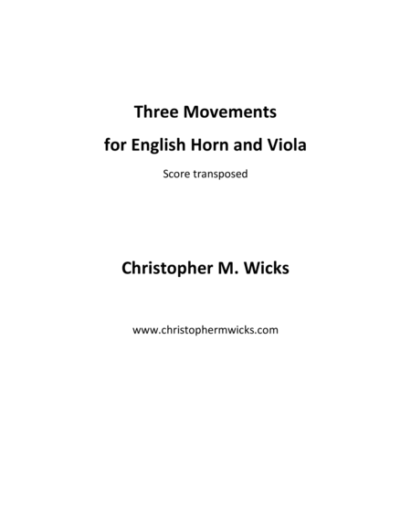 Three Movements for English Horn and Viola
