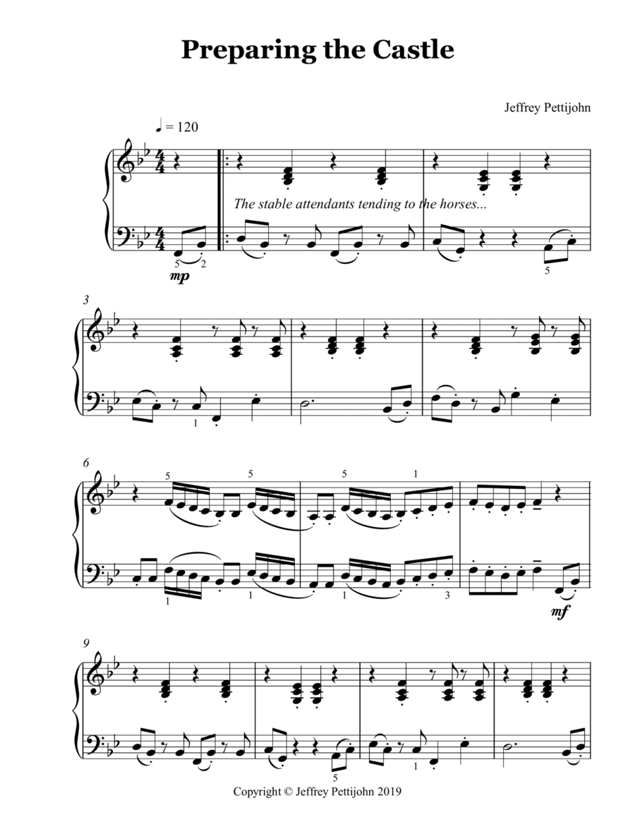 Preparing the Castle Piano Solo scores gallery preview page 1