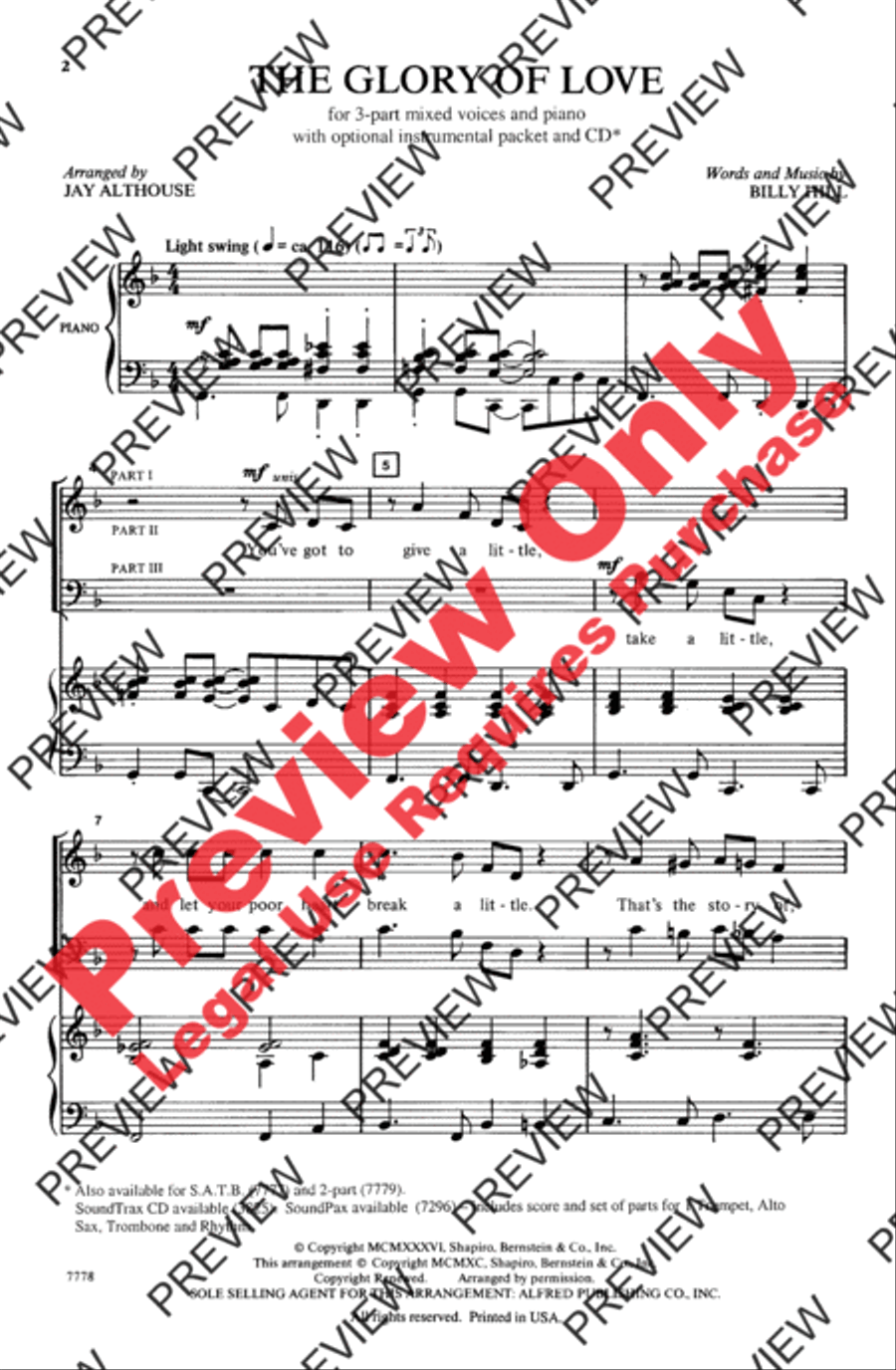 The Glory of Love 3-Part scores gallery preview page 2