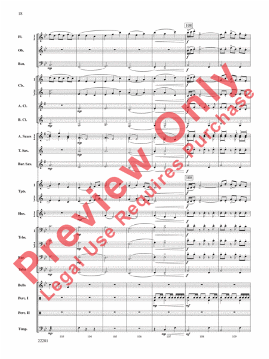 Falcon Lake Overture Concert Band scores gallery preview page 19