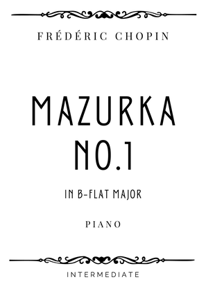 Book cover for Chopin - Mazurka No. 1 in B-Flat Major - Intermediate