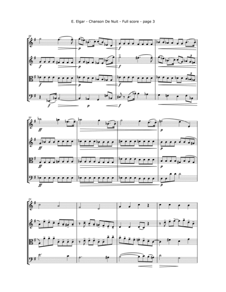 Elgar, E. - Chanson de Nuit, Arrange for String Quartet image number null