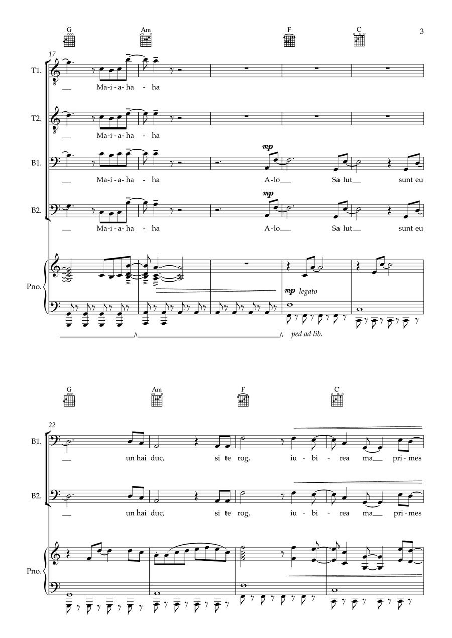 Dragostea Din Tei Dragostea Din Tei TTBB scores gallery preview page 3