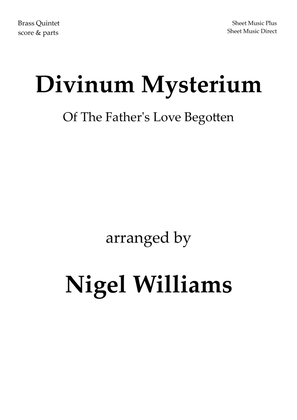 Book cover for Divinum Mysterium (Of The Father's Love Begotten), for Brass Quintet