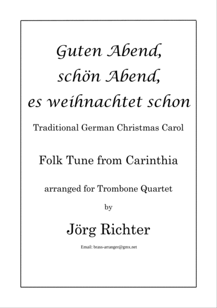 Good evening, good evening, it's already Christmas for Trombone Quartet Brass Quartet scores gallery preview page 1