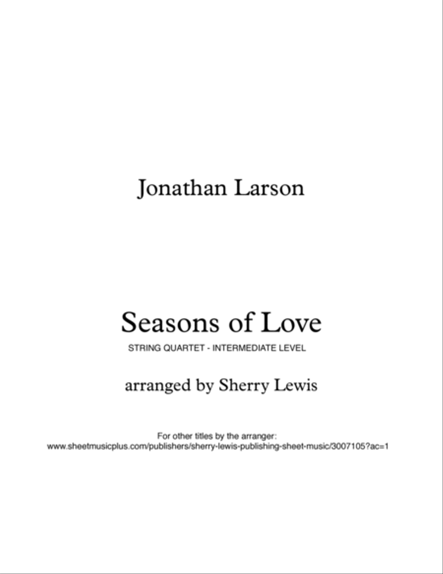 Seasons Of Love String Quartet scores gallery preview page 2