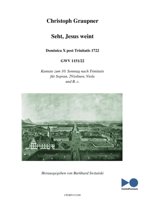 Book cover for Graupner Christoph Cantata Seht Jesus weint GWV 1151/22
