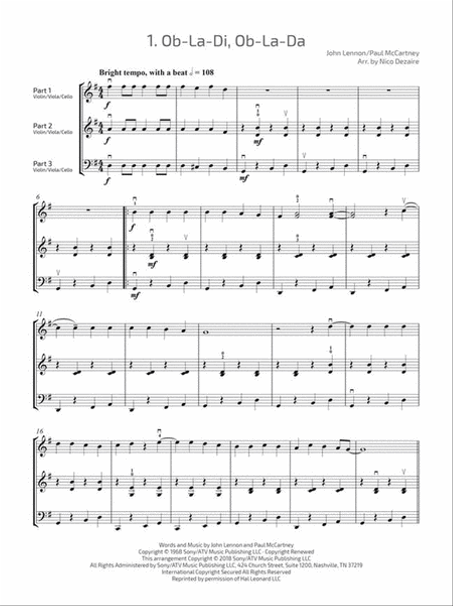 Discover The Beatles String Trio scores gallery preview page 3