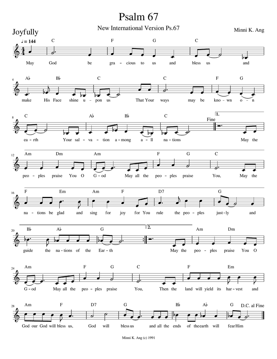 Psalm 67 Voice Solo scores gallery preview page 1
