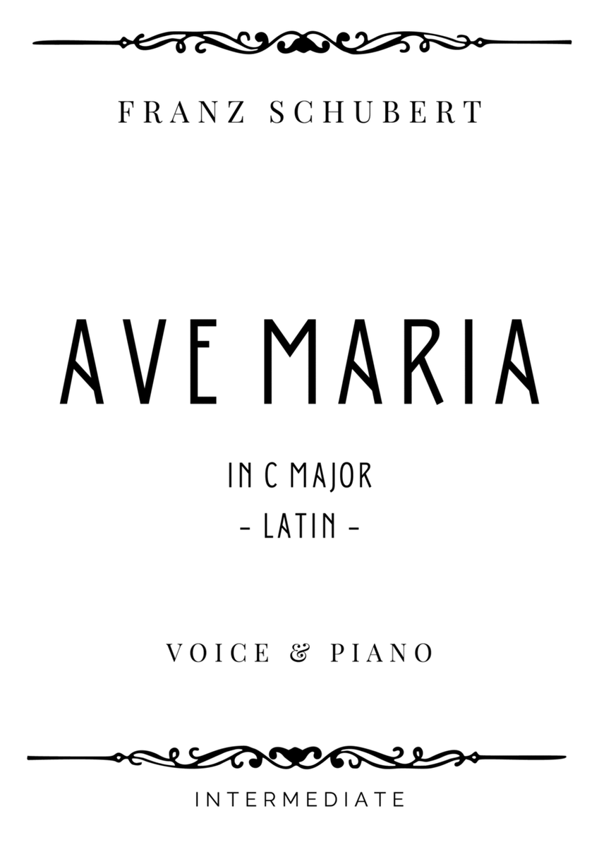 Schubert - Ave Maria in C Major for High Voice & Piano - Intermediate image number null