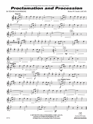 Proclamation and Procession: B-flat Tenor Saxophone