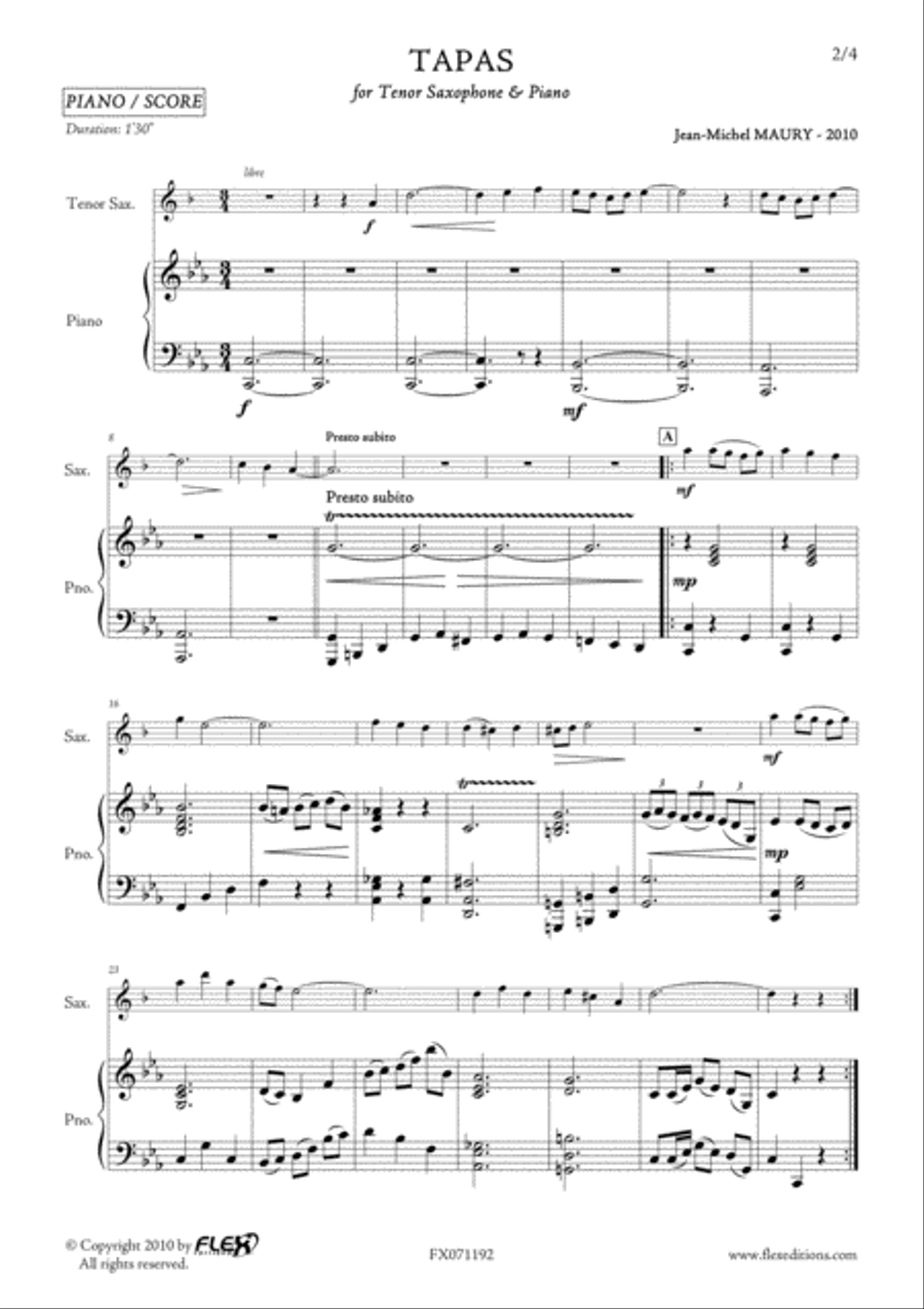 Tapas Alto Saxophone scores gallery preview page 2