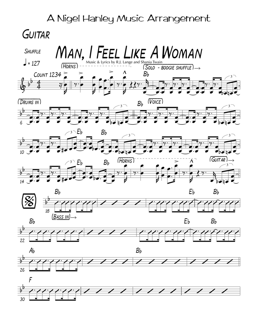 Man! I Feel Like A Woman! Jazz Ensemble scores gallery preview page 3